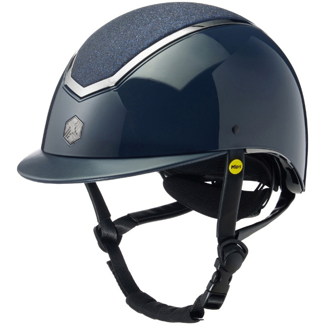 2026 Charles Owen Unisex Kylo Standard Peak Riding Helm Mit MIPS KYLOC - Navy Gloss Pewter